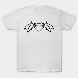 Black Bat Heart T-Shirt